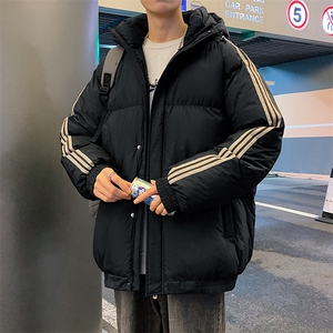港风潮牌新款织带连帽可拆卸棉服潮流保暖棉衣M088-P85控129图片