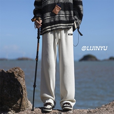 有型阔腿垂感加绒款男士直筒男生休闲长裤X2881-特批45加绒特批55，男装休闲裤，星座718