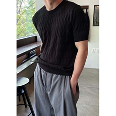 网T-2026新品针织毛衣短袖T恤凉感POLO衫T恤条纹打底衫WK13-P35，男装T恤，星座610B-1