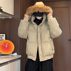 毛领棉衣男女保暖PU皮加厚加绒情侣装面包服棉服外套MY88P115，男装棉衣，星座1013-1