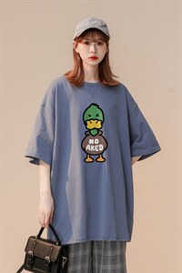 中性 夏季潮宽松ins印花情侣百搭圆领短袖T恤 T1019 P25控38图片