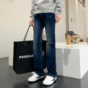 大货弹力修身显瘦深蓝色小直筒牛仔裤610A-1LY540-P50图片