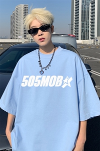 新款抖音直播得物男女短袖T恤220克纯棉T5161P21图片