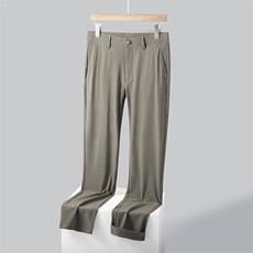 夏季薄款冰丝西裤男西装裤子弹力垂感透气宽松直筒长裤子商务休闲，男装西服套装，电商B212（原钱塘6029）