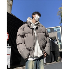 F55-P90冬季新款加厚立领棉衣男士美式潮牌宽松短款面包服外套，男装棉衣，星座512-6