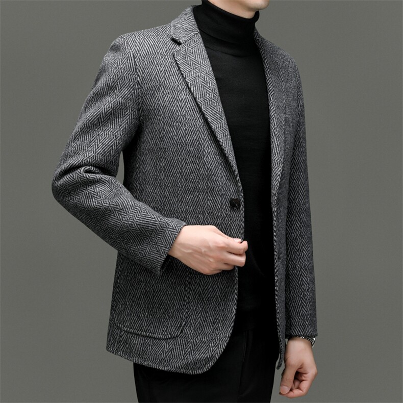M3807-28钱塘2020-3冬季厚款商务休闲百搭中年男士毛呢外套P345,男装毛呢大衣,钱塘207-3