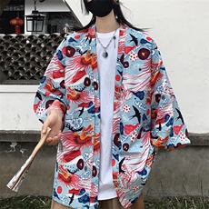 现货24夏季大码新中式防晒服道袍男女开衫冰丝薄外套潮F20/P40，男装防晒衣，钱塘713