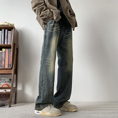 秋冬季美式高街牛仔裤男百搭显高休闲裤G1008/P55控78，男装牛仔裤，电商D202