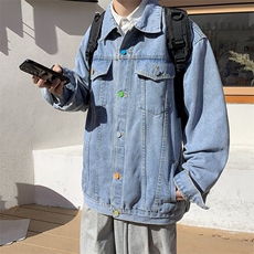 潮流时尚夹克ins潮男青春流行气质百搭春秋简约翻领长袖新款外套，男装夹克，星座410-7