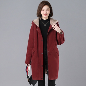时尚保暖纯棉派克服女款宽松显瘦中长款外套冬季新款潮流女装图片