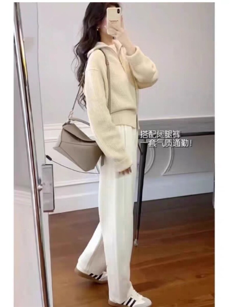2025年秋季新款百搭女士拉链高翻长袖外套,针织衫/毛衣,硕彦羊绒