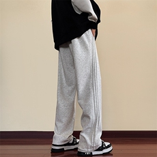 217-2-K2399秋冬加厚310克重磅60%华棉直筒卫裤男宽松大码休闲裤，男装休闲裤，星座217-2
