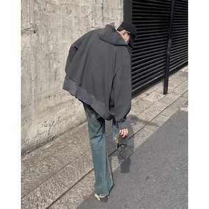 解构风美式hiphop加绒卫衣男秋冬新款痞帅连帽高街外套ER114-p58图片