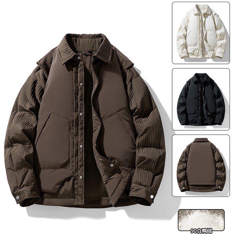 新标90白鸭绒两件装羽绒服（羽绒外套一件羽绒马甲）外潮新款,男装羽绒服,星座210-5(原414-2)