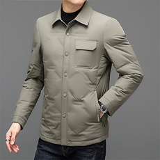 V3582钱塘2020-3冬季厚款商务休闲中年男士90鸭绒羽绒服P195，男装羽绒服，钱塘207-3