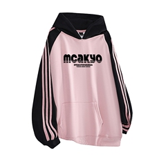 抖音得物高品质支持退换480克全棉加绒加厚宽松织带印花卫衣A0802，男装卫衣，电商A443