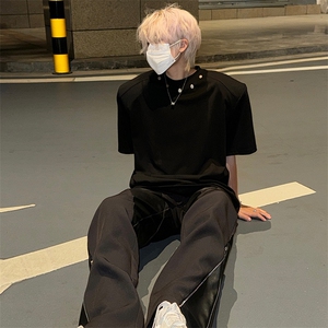 260克重 垫肩短袖男 美式高街重磅男士T恤 A210A-TX01-P40图片