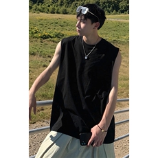 网图2026夏季新款纯棉230g无袖背心T恤男DT6298特P14建议零售价38，男装背心/马甲，电商A001