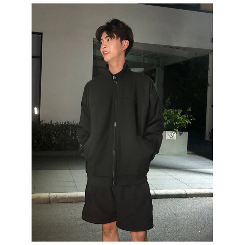 秋季重磅380克全棉得物品质立领双拉链开衫卫衣外套AH923-P42，女装短外套，四季星座610B