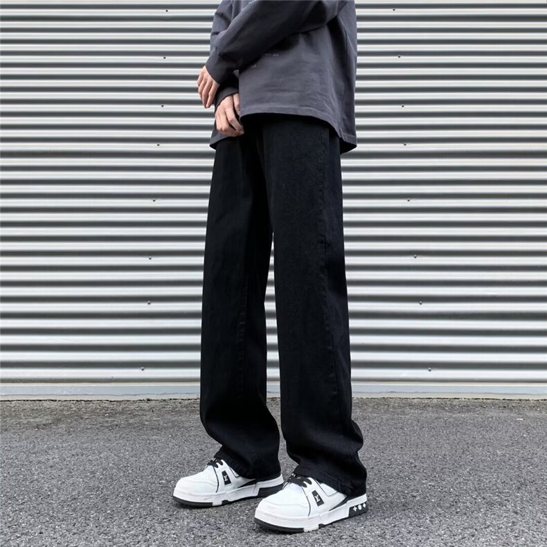 美式高街弹力直筒小脚牛仔裤男潮牌简约显高休闲裤G7061/P50,男装牛仔裤,电商D202-1