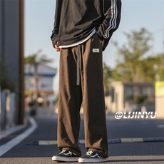 时尚高街休闲裤子男秋季潮牌美式直筒宽松百搭长裤男K665-特批-41，男装休闲裤，星座718-1