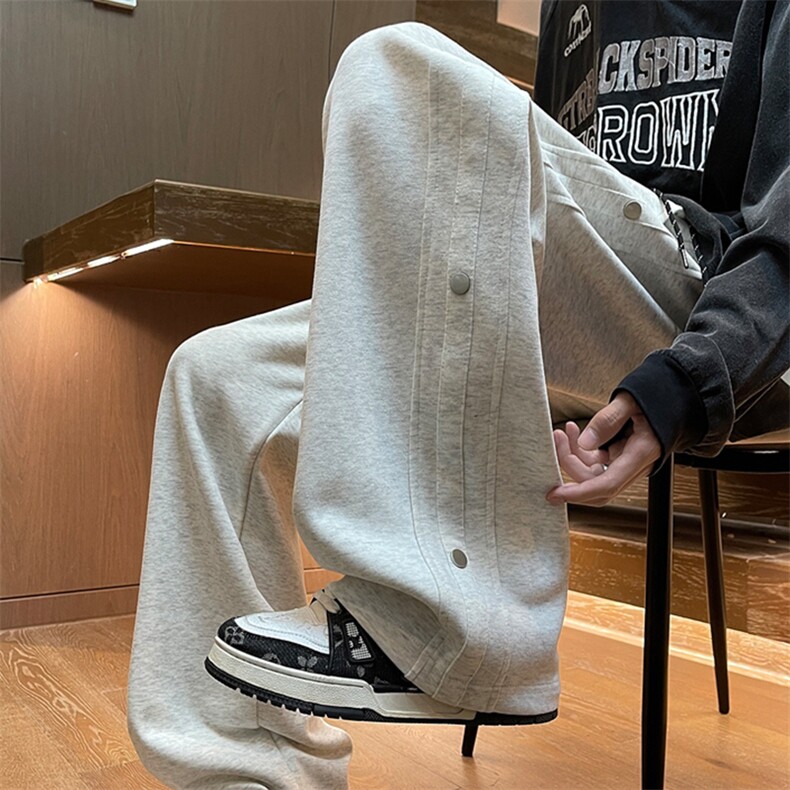 现货！秋冬男士高品质华棉宽松排扣运动裤休闲裤K79-p48-控78，女装休闲裤，星座617B