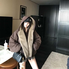 两面穿现货重磅短款座山雕棉衣男女双面穿毛毛绒棉服加厚外套，男装棉衣，电商A486