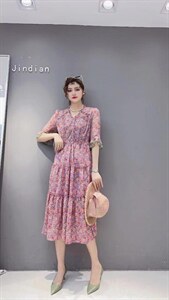 夏季新款，碎花连衣裙，女装连衣裙，芳姿菲