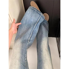 嘻哈潮流美式微喇牛仔裤女春秋新款个性显瘦时尚喇叭拖地牛仔裤潮，男装牛仔裤，星座506A
