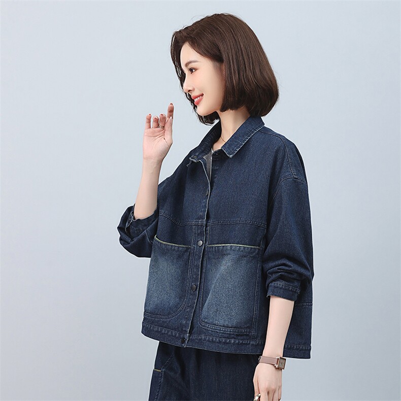 时尚百搭牛仔外套女宽松显瘦长袖夹克上衣春秋季新款韩版学生潮,女装衬衫,叶笙衣