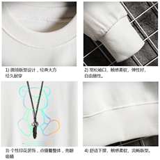 S6139-P28加绒款-P33秋季圆领卫衣男大码韩版宽松长袖外套网格，男装卫衣，电商A040A