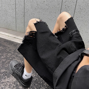 现货 夏季美式复古毛边短裤五分乞丐破洞牛仔裤男 K5808-P35 控58图片