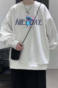 华夫格卫衣圆领卫衣男大码长袖t恤男外套 HW76173-P30加绒款-P40图片