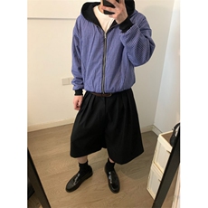 网图蓝格子两面穿连帽卫衣外套小高腰夹克潮WT30--P65，男装夹克，电商C310