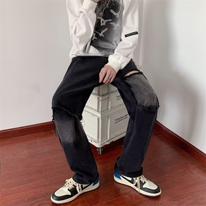 牛仔裤男夏季潮大码休闲裤子高街N368P40,冬牛仔裙的穿搭解析图片