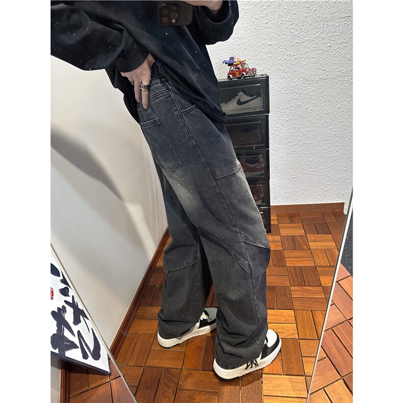 k1085-p55-控78S-3XL现货折皱宽松cleanfit牛仔裤,男装牛仔裤,星座116