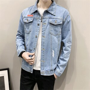 JK925-p55-限价78 大量现货网格牛仔夹克肥仔量足破洞印花大码图片