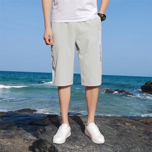 M-8XL大码七分裤男夏季冰丝速干短裤休闲运动裤7分K20-310B-1-P20图片