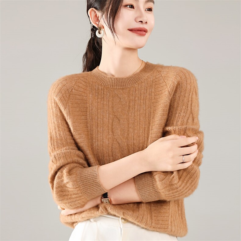 35%羊绒衫秋冬季新款舒适时尚百搭女式宽松长袖打底毛衣,女装羊绒衫,琳尚羊绒