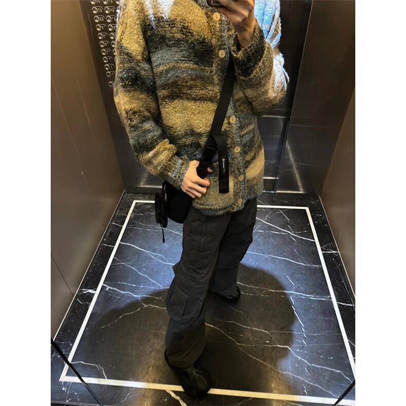 【有货】彩条渐变条纹开衫毛衣针织衫MY731特P58,男装针织衫/毛衣,星座908-1