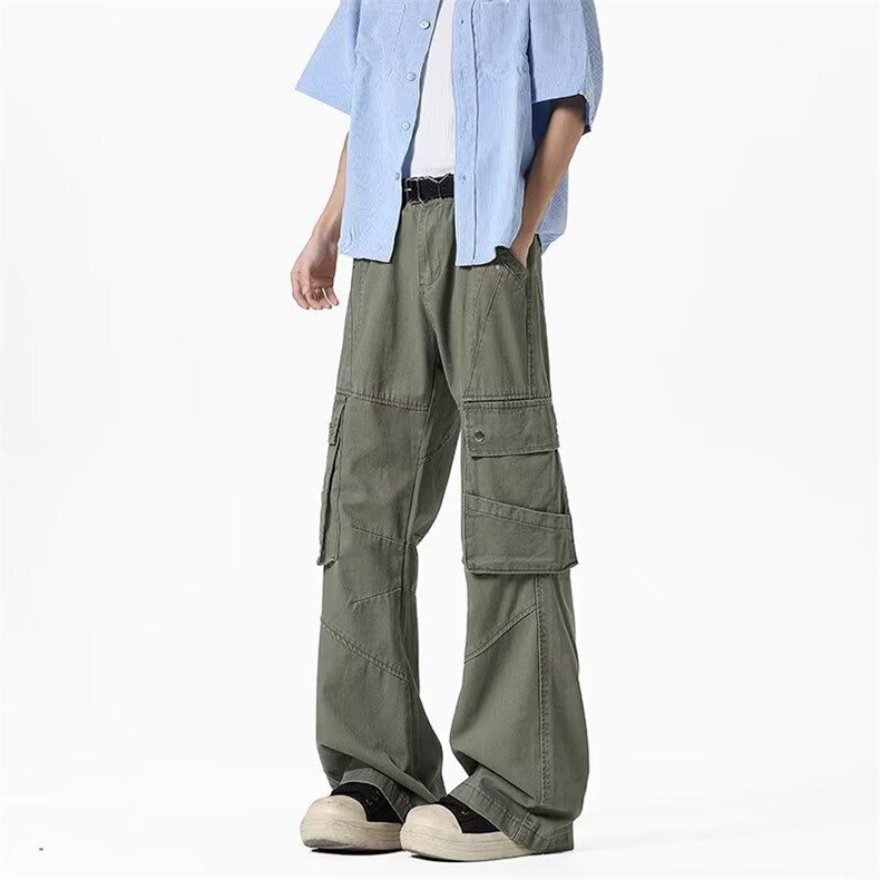高质量工装休闲裤男女韩版潮流痞大口袋2025春夏ins长裤K6157-P72，男装休闲裤，星座412-3