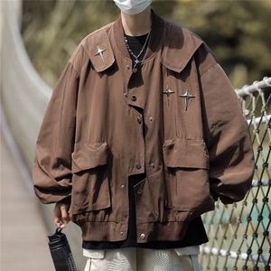 日系新款潮牌工装夹克春秋宽松潮流连帽冲锋衣休闲外套上衣