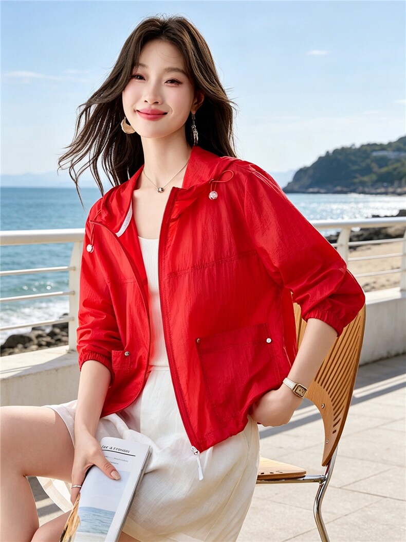 现货！现货！2026夏季新款时尚通勤透气凉感防晒衣女,女装防晒衣,以桐