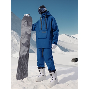 单双板滑雪服套装男款冬季加绒加厚情侣装冲锋衣三合一户外运动服图片