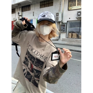 T89-P53 美式辣妹潮牌字母长袖上衣男女早秋宽松显瘦慵懒风图片