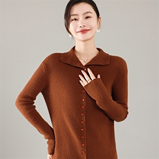 35%羊绒衫秋冬季新款舒适时尚百搭女式宽松长袖羊绒开衫，女装羊绒衫，琳尚羊绒
