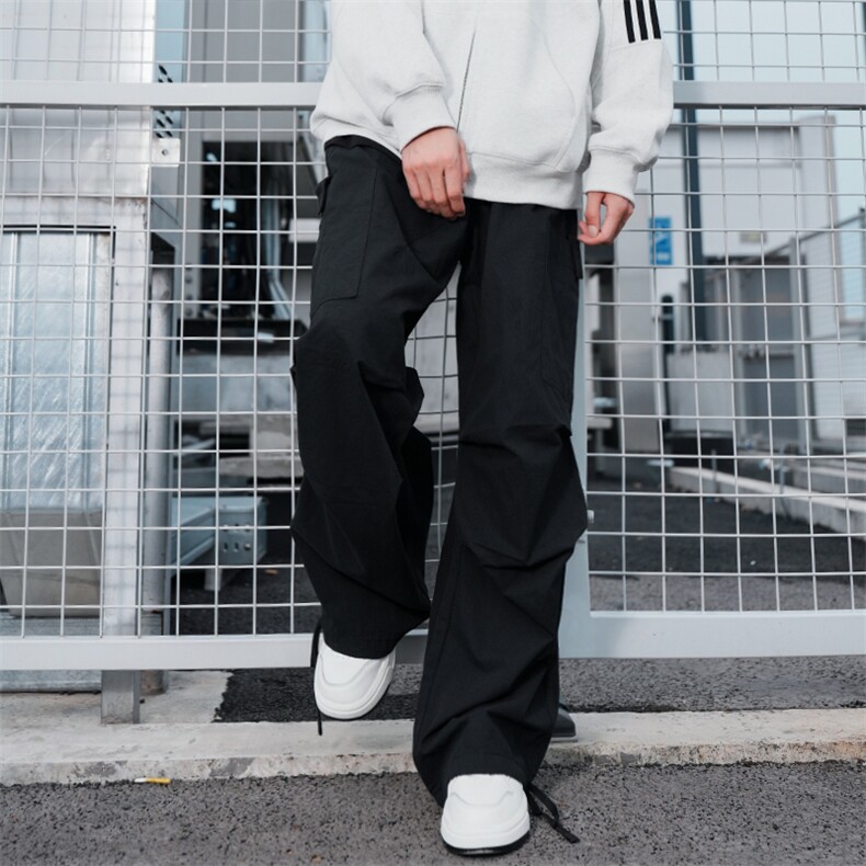 纯棉！美式阔腿工装裤男女宽松直筒休闲裤伞兵裤LY1002/p58,男装工装外套,电商B381-2