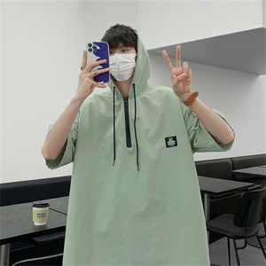 2025夏装连帽短袖宽松衬衫男户外防晒衬衣 C302P40图片