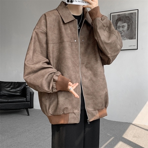 8XL-M脏脏痞帅皮衣外套男秋冬加厚PU皮夹克宽松大码皮袄JK006P95,秋冬 穿搭 皮衣图片