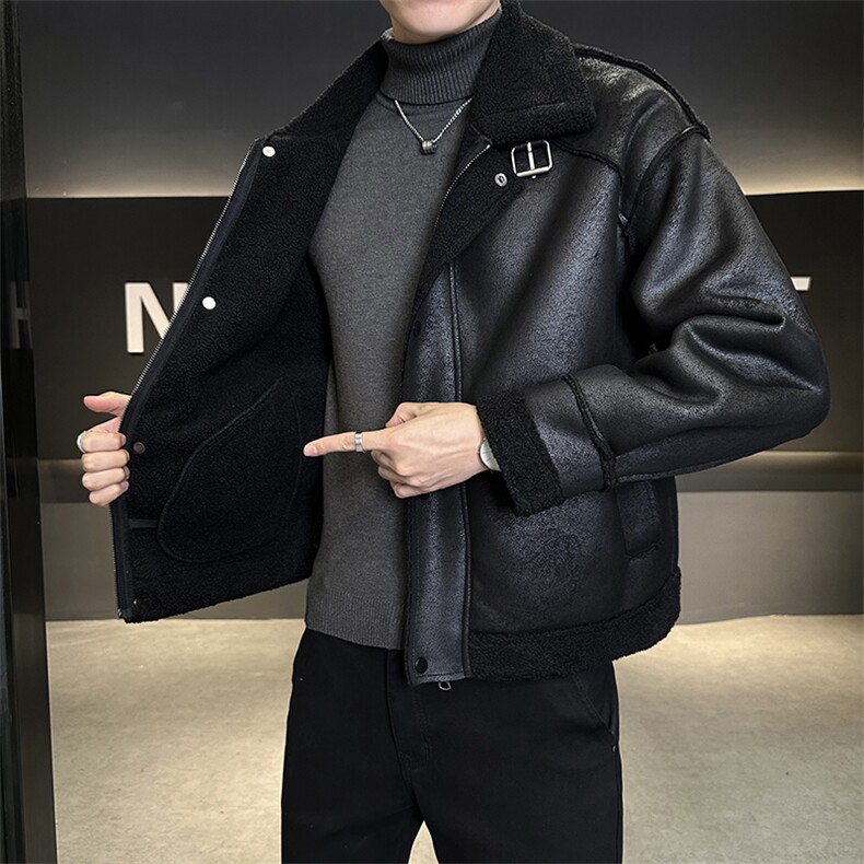 M-3XL9927-P195控券后288冬季保暖皮毛一体加厚皮衣外套男,男装皮衣,电商B321-1